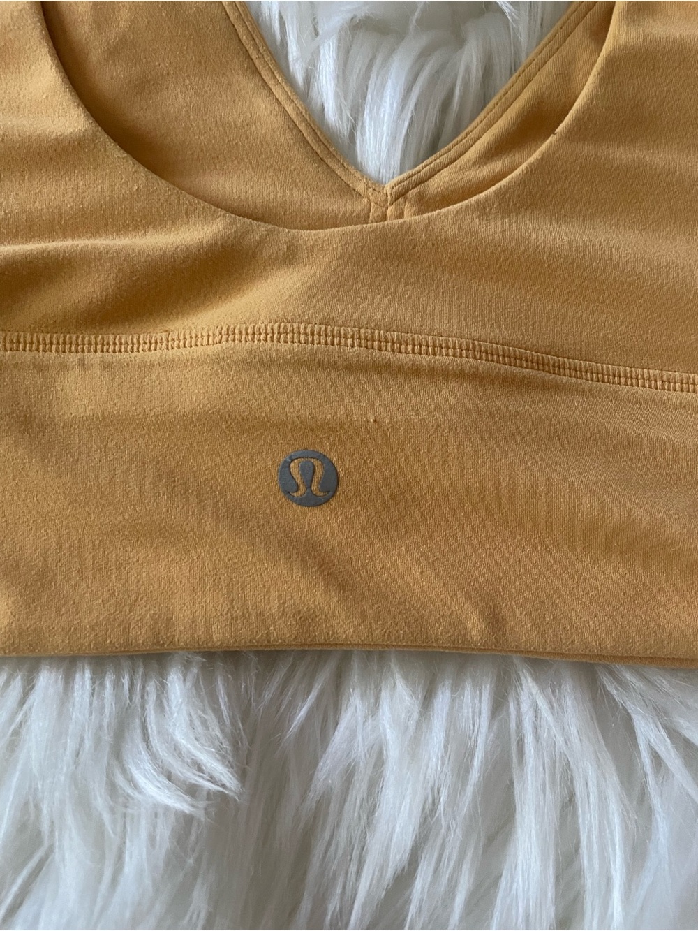 lululemon athletica V‑Neck Sports Bra in Mustard Yellow - Picture 7 of 10